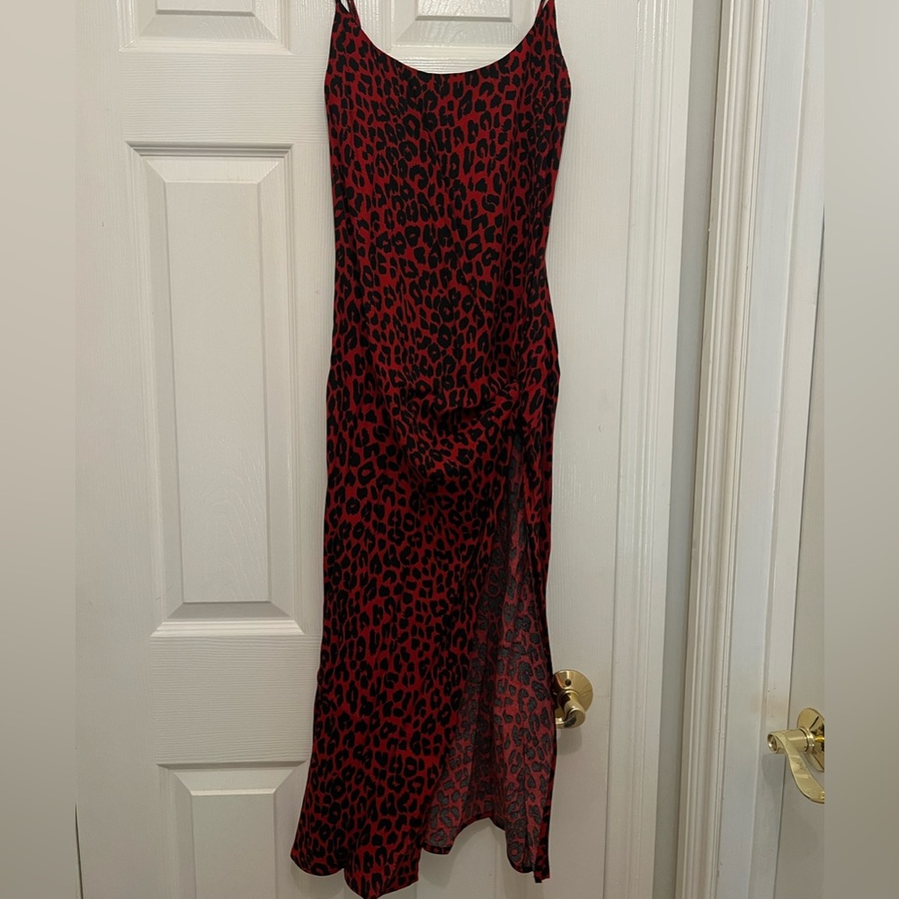 Reformation, midi dress with high slit, adjustable straps size xs